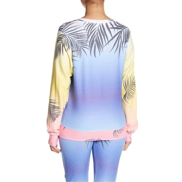 Wildfox Bahama Print V-Neck Sweatshirt Med - Picture 3 of 6